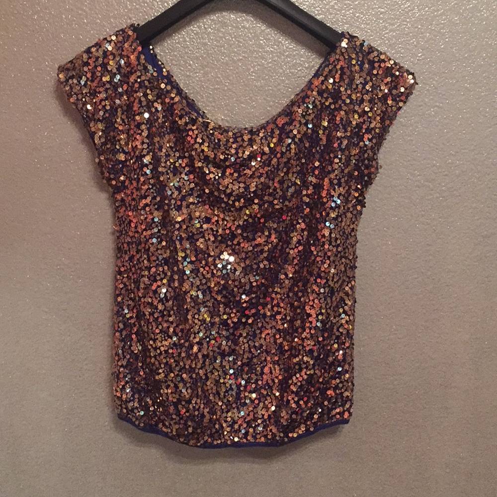 NWOT Gold Sequined Top